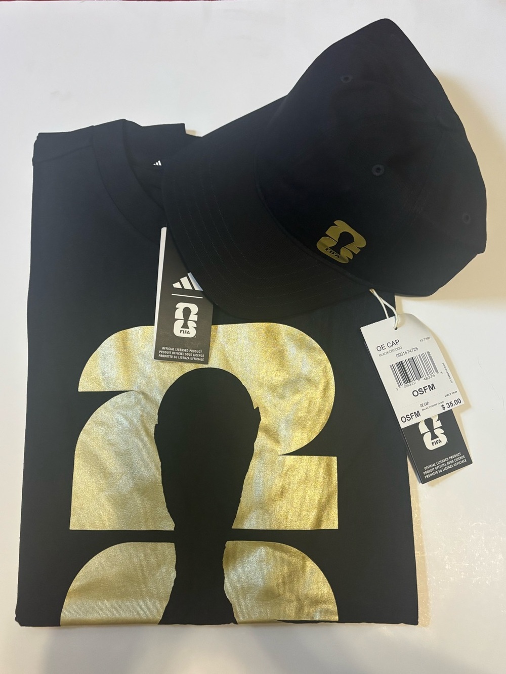 FIFA adidas BUNDLE DEAL 2026 FIFA World Cup Official Emblem Tee & AdidasFIFA Cap